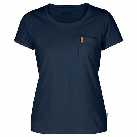 Fjallraven Tilbud T-Shirt Dame Övik Mørkeblå EHLR25310